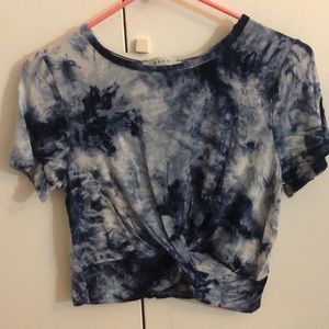 Tie Dye Twist Front Top